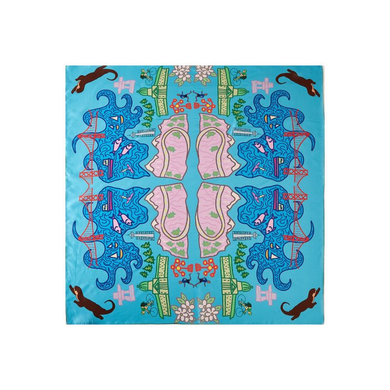 Vancouver Pure Silk Large Square Scarf | Original Artwork | Canadian Scarves Collection image