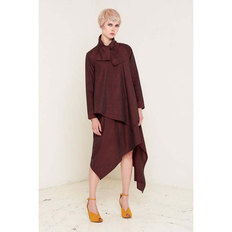 Bow Organic Cotton Alexandra Shirt Burgundy image