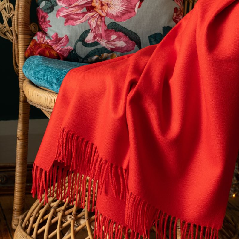 Red Classic Premium Baby Alpaca Throw image