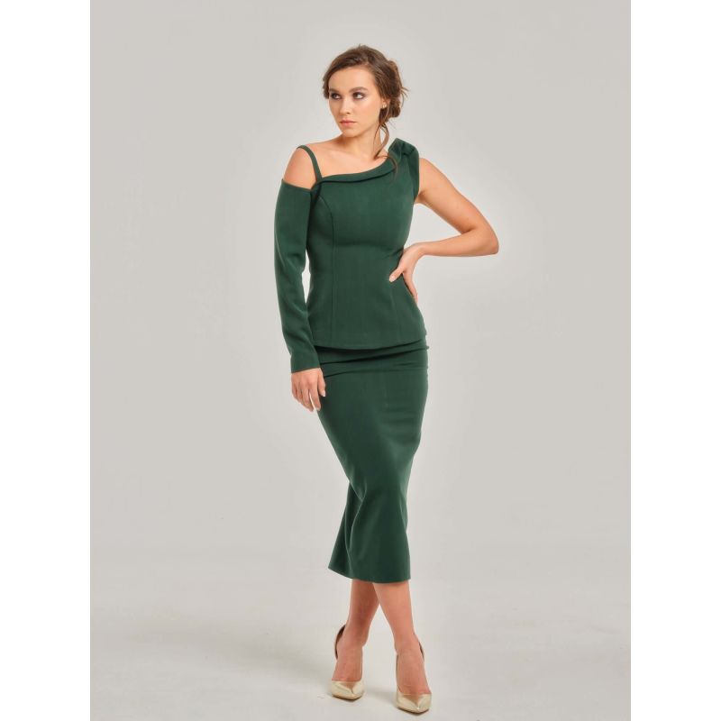 Emerald Dream High - Waist Pencil Midi Skirt image