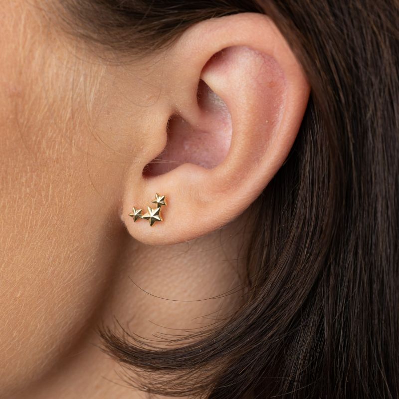 Gold Plated Star Cluster Stud Earrings image