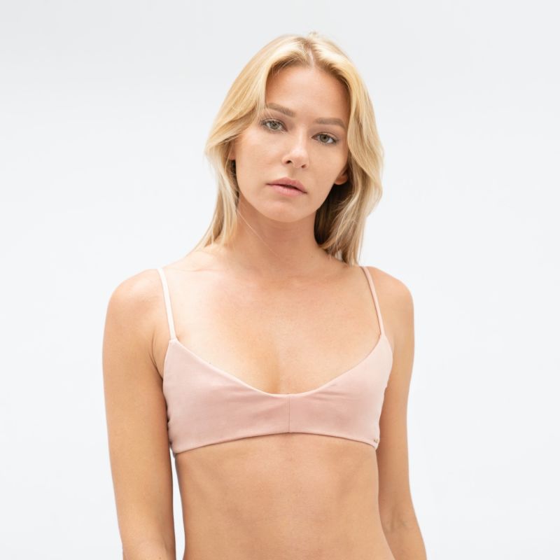 Buenos Aires Modal Plunge Bralette In Peony Pink image