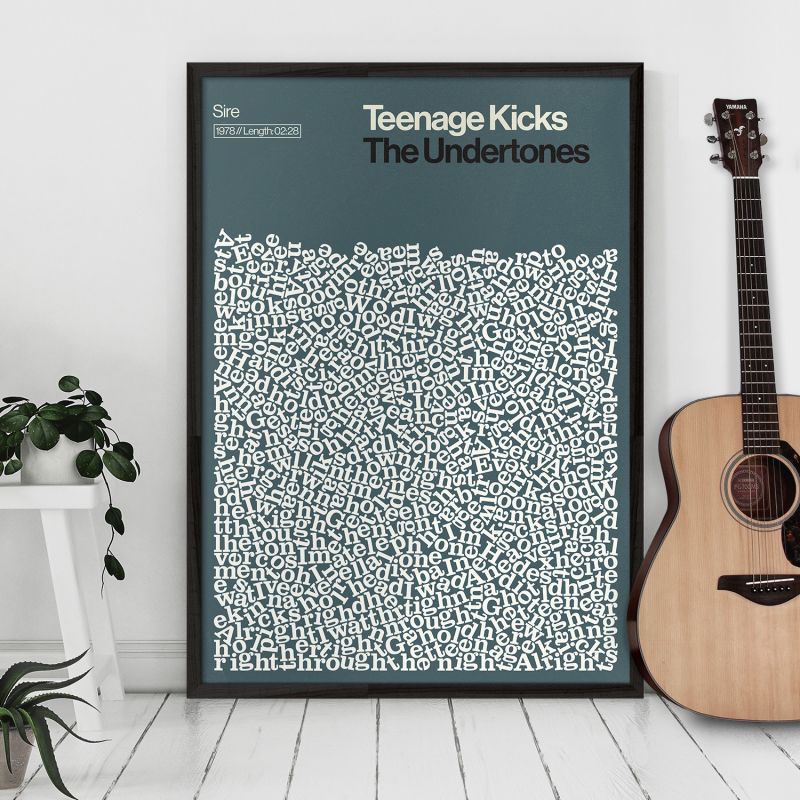 Teenage Kicks - The Undertones - Song Lyric Print image