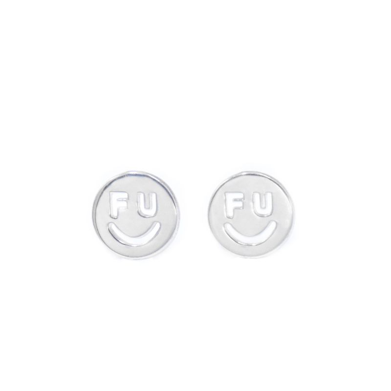 F U Happy Face Earrings image