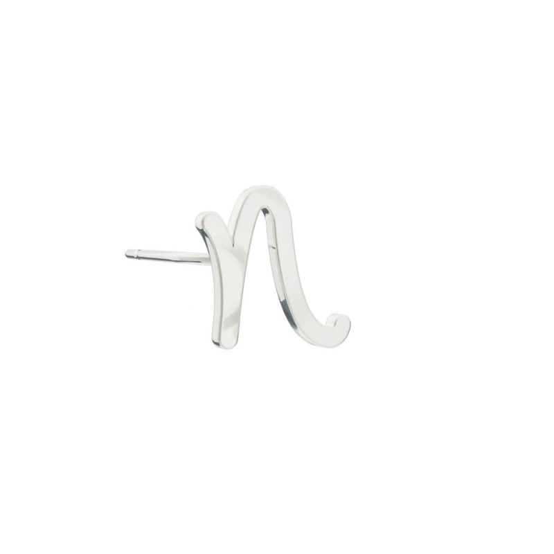 Alphabet Stud Earring - Silver image