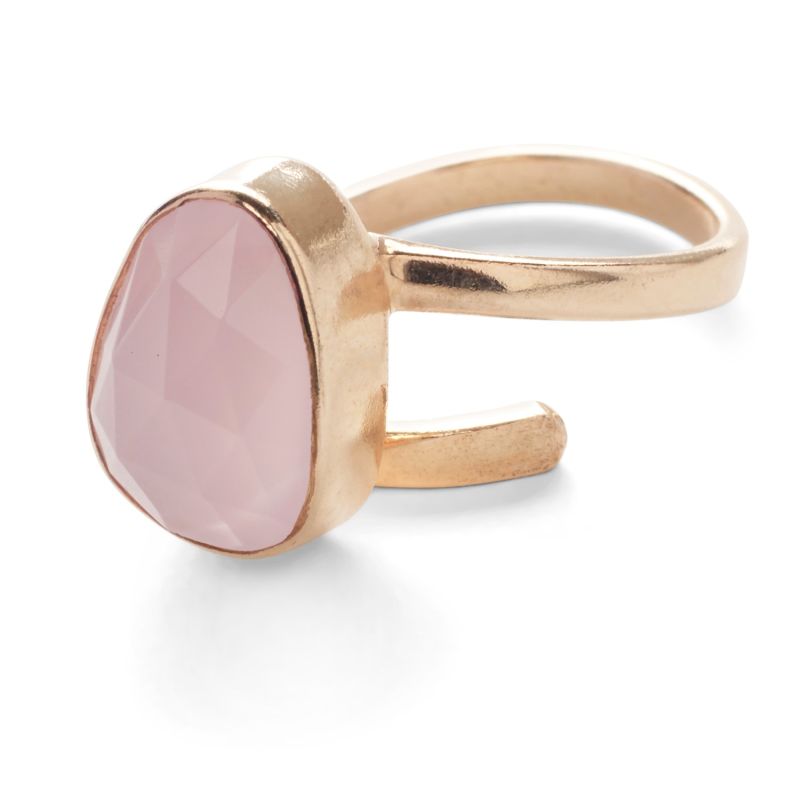 Rose Quartz Rose Gold Pinky Ring image