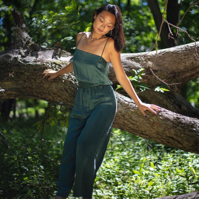 The Flowered Milkweed Jumpsuit - Green image