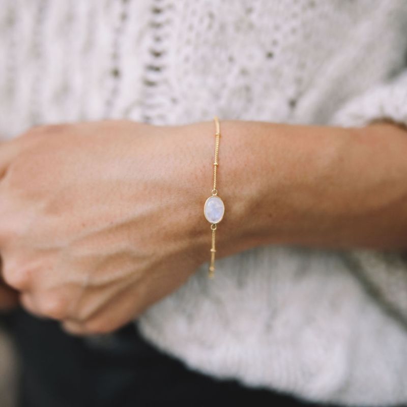 Pollara Moonstone & Gold Vermeil Beaded Bracelet image