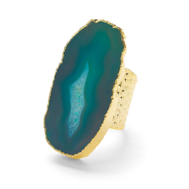 Ultra Mega Green Gemstone Gold Statement Ring image