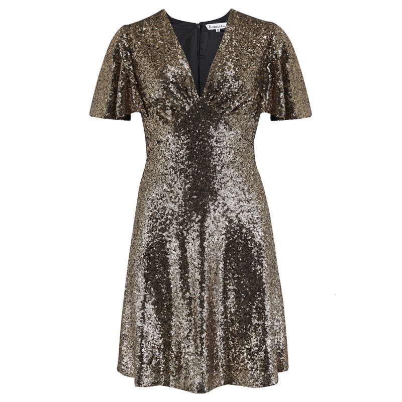 Mini Tammim Dress Gold Sequins image