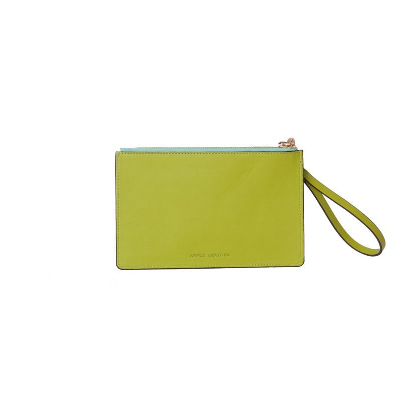 Vegan Apple Leather Zip Wallet Pistachio Green image