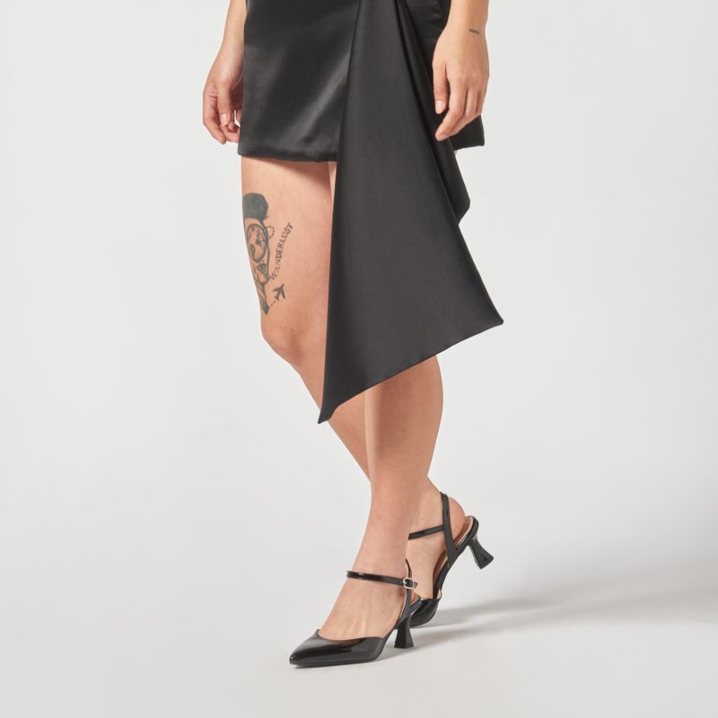 Vegan Black Slingback Pumps Grand Boulevard image