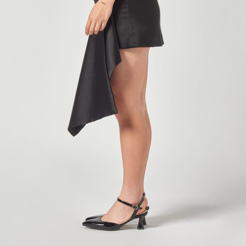 Vegan Black Slingback Pumps Grand Boulevard image