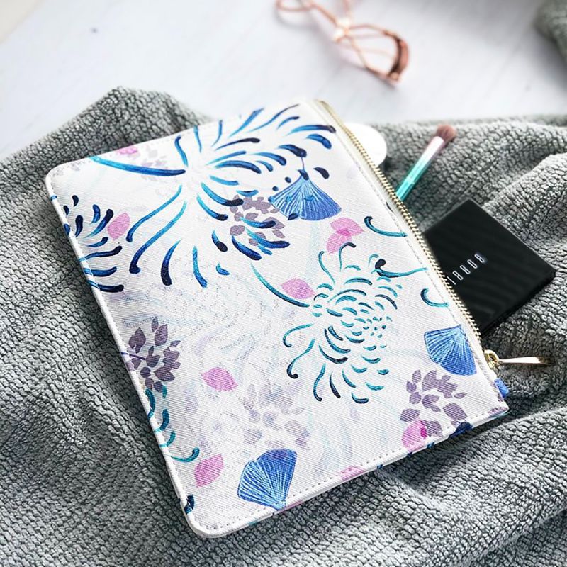 Vegan Leather Clutch - Florals image