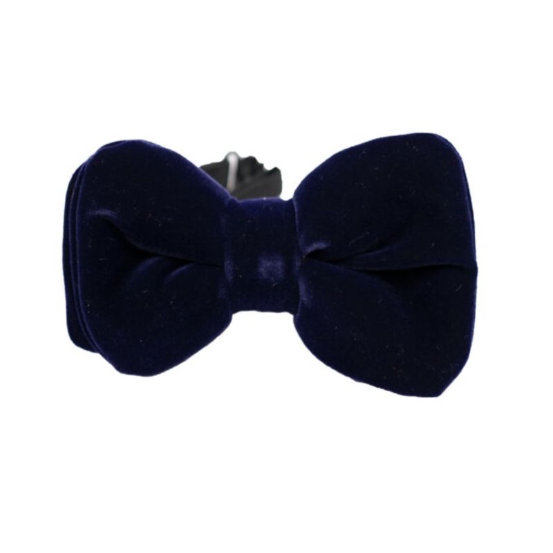 Velvet Pretied Bow Tie – Navy image