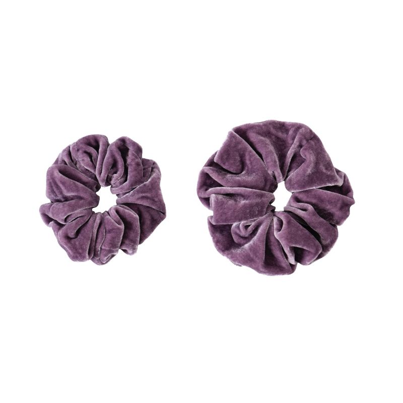 Velvet Scrunchies Set - Lilac image
