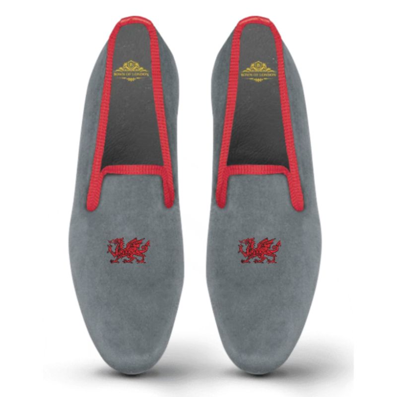 Velvet Slippers/ Loafers Welsh Dragon image