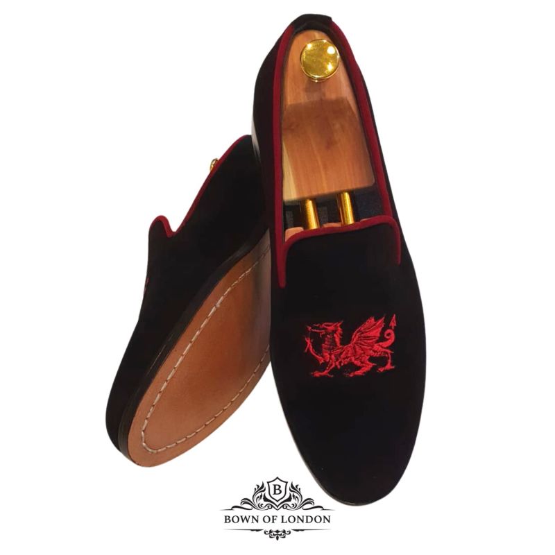 Velvet Slippers/ Loafers Welsh Dragon image