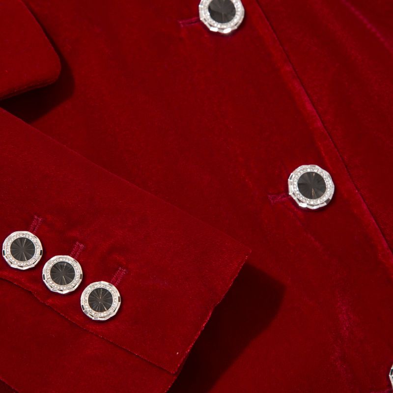 Velvet Tailored Blazer Dress - Deep Red image