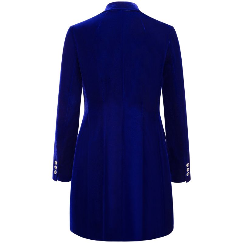 Velvet Tailored Blazer Dress - Royal Blue image