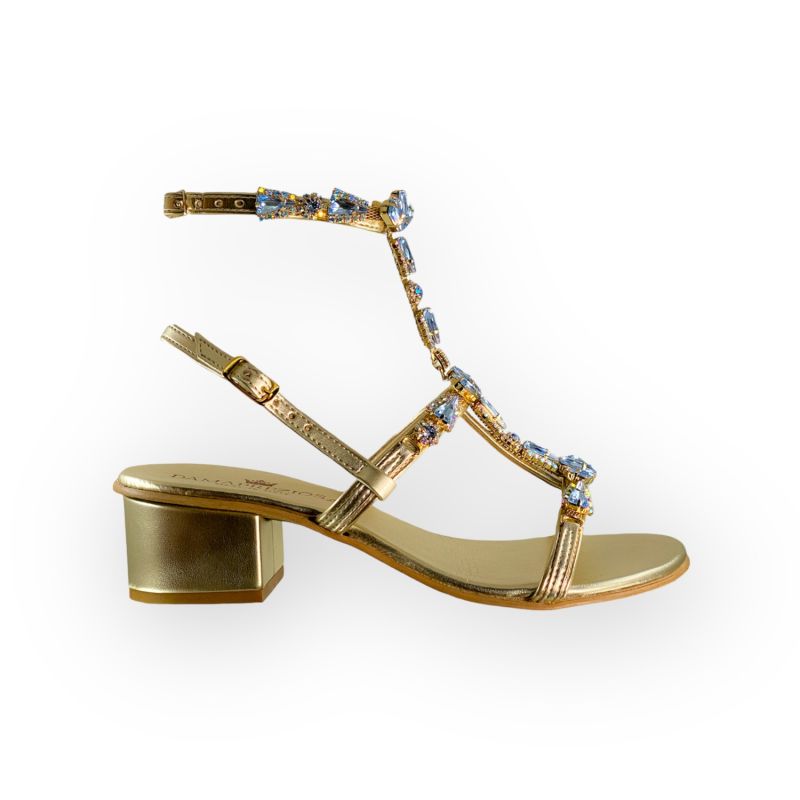 Venezia Vegan Sandals Embellished With Aquamarine Crystals image