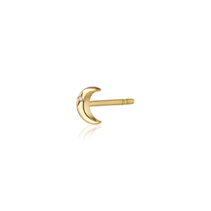 Venus Moon Earstuds W. Zirconia - Gold image