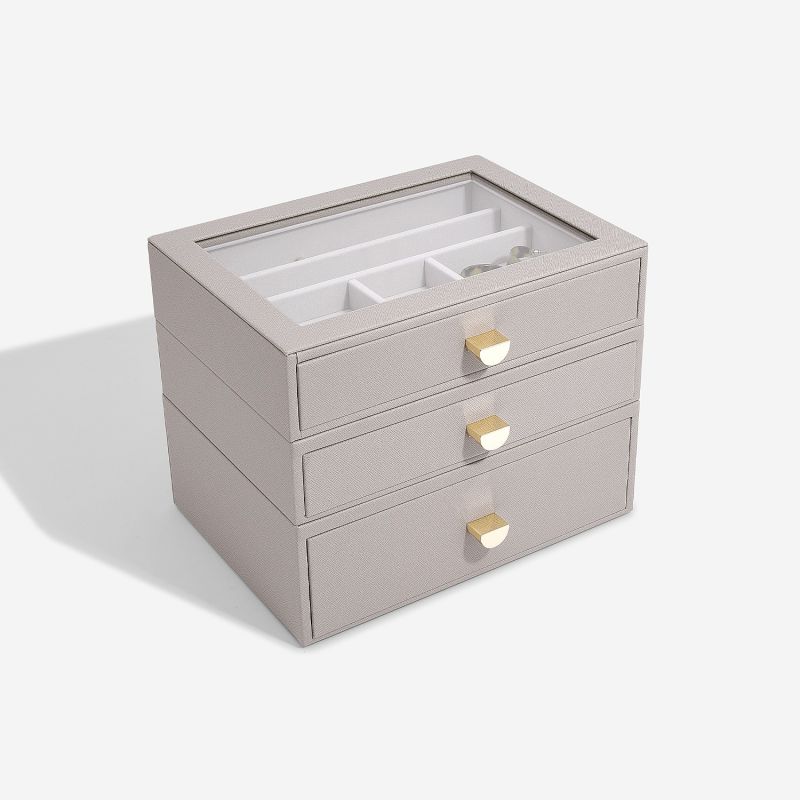 Taupe Classic Jewellery Box With Drawers image