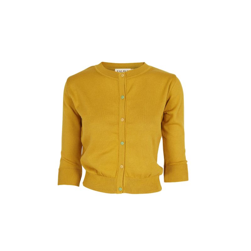 Vera - Mustard - Organic Cotton Cardigan image