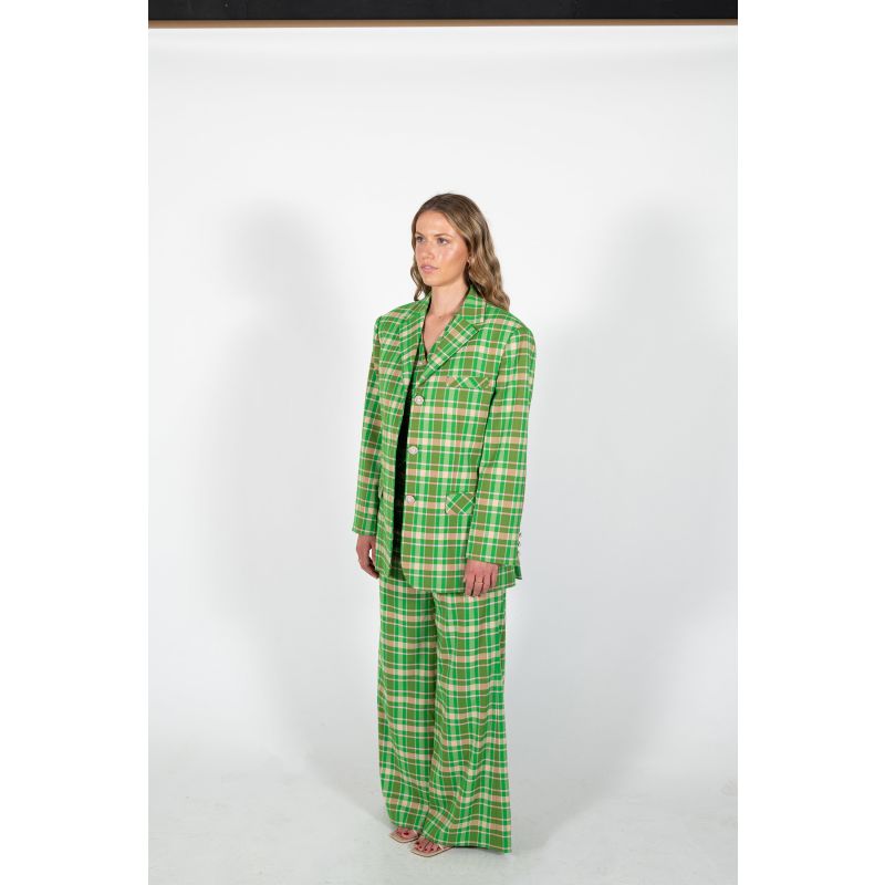 Verdant Tailored Jacket- Apple Green Plaid image