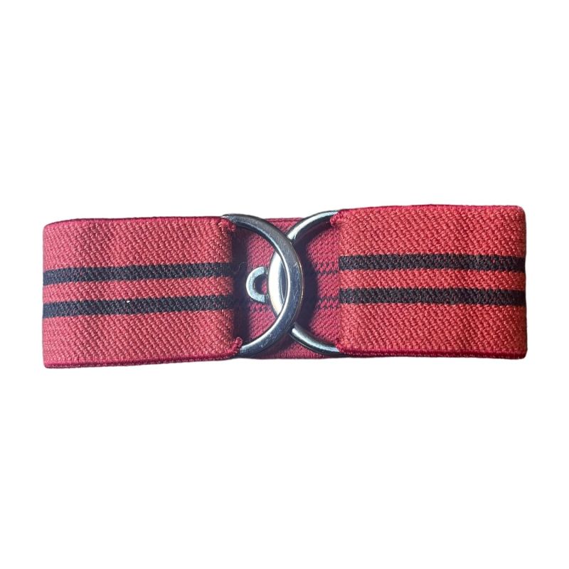 Vermilion With Black Stripes Elastic Belt image
