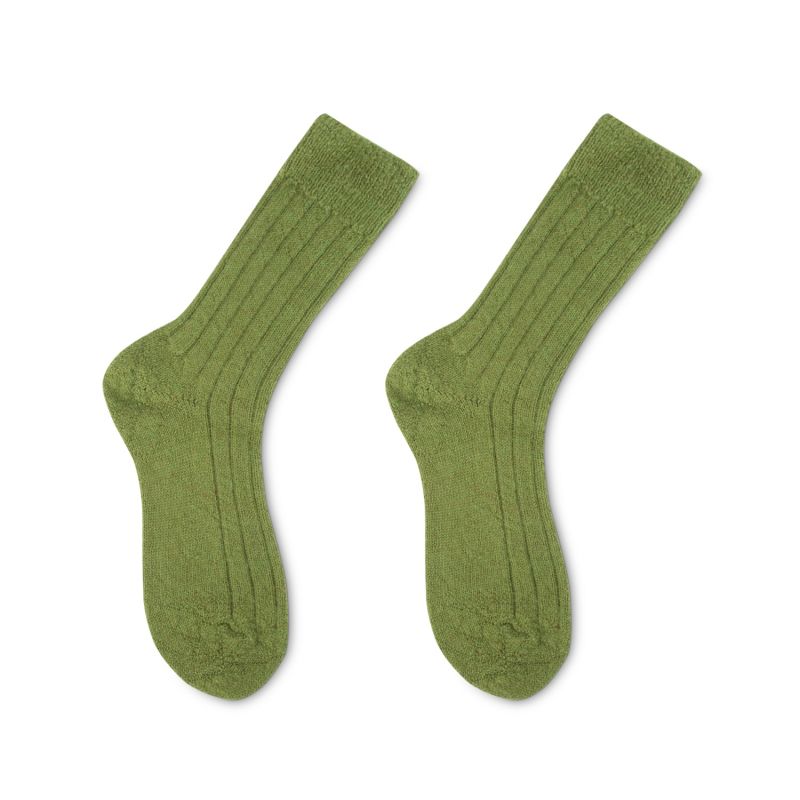 Luxury Lounge Socks In British Alpaca - Green image