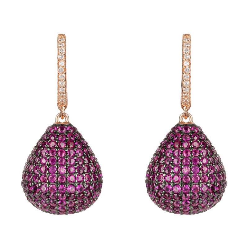 Valerie Pear Drop Gemstone Earring Rosegold Ruby image