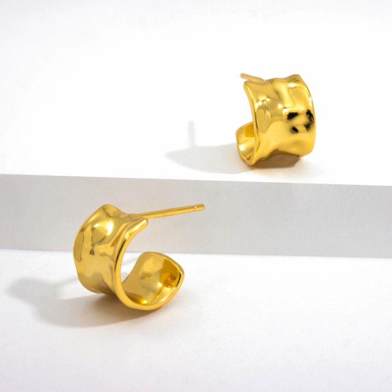 Ripples Studs Gold Earrings image
