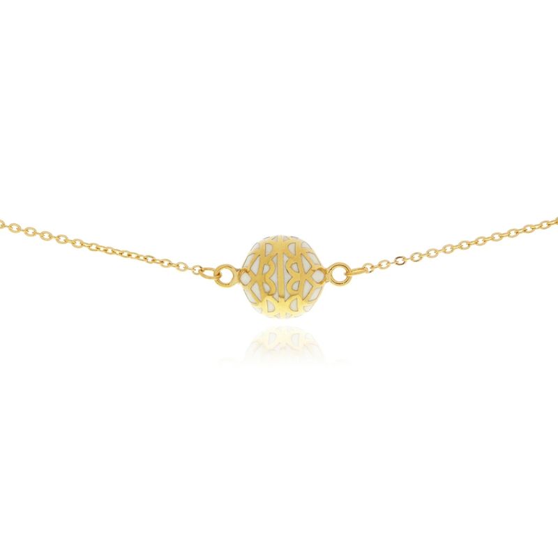 White Signature Flower Ball Necklace image