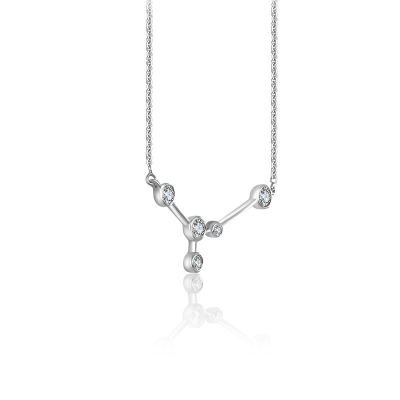 Cancer Zodiac Constellation Necklace 18K White Gold & Diamond image