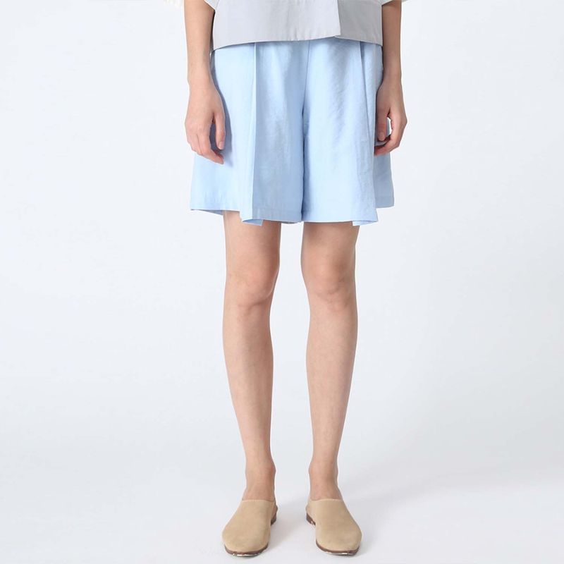 Castro Culotte Shorts With Pleats In Sapphire Blue image