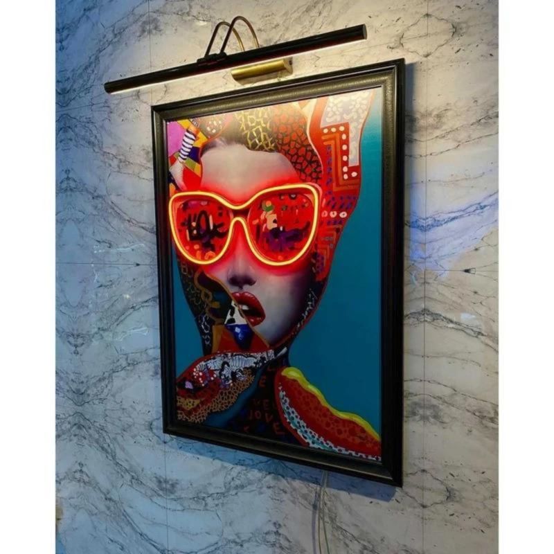 Vibrant Glamour: Neon Sign Wall Art - Pop Art Woman image