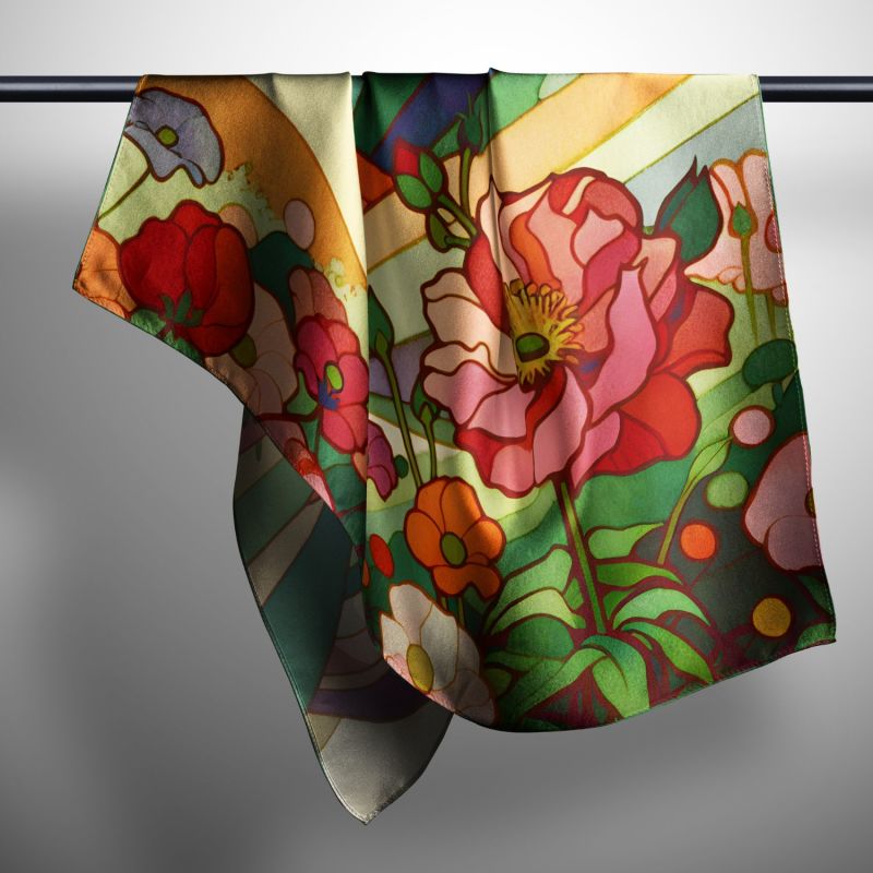 Vibrant Vista Square Silk Scarf image