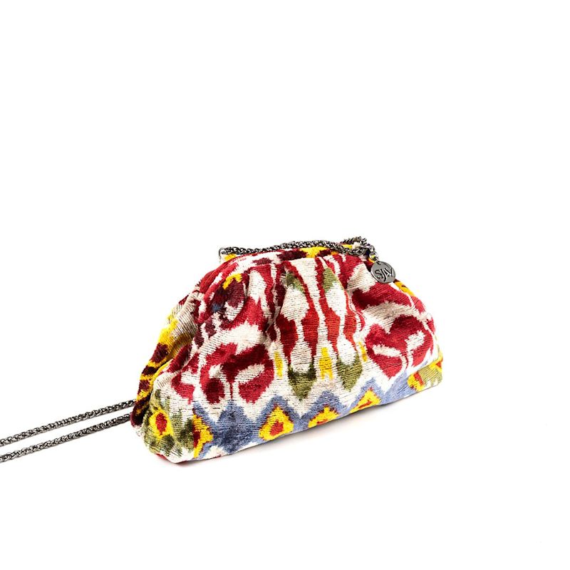 Victoria Ikat Multicolour Bag - Toffee/ Orange/ Ecru/ Bright Yellow/ Turquoise/ Black