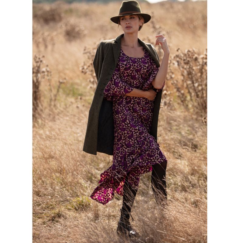 Victoria Midi Dress Midnight Purple Swirl image