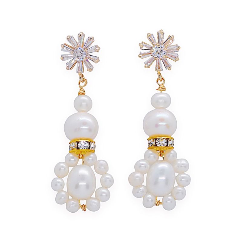 Victoria Sparkle Freshwater Pearl Earrings image