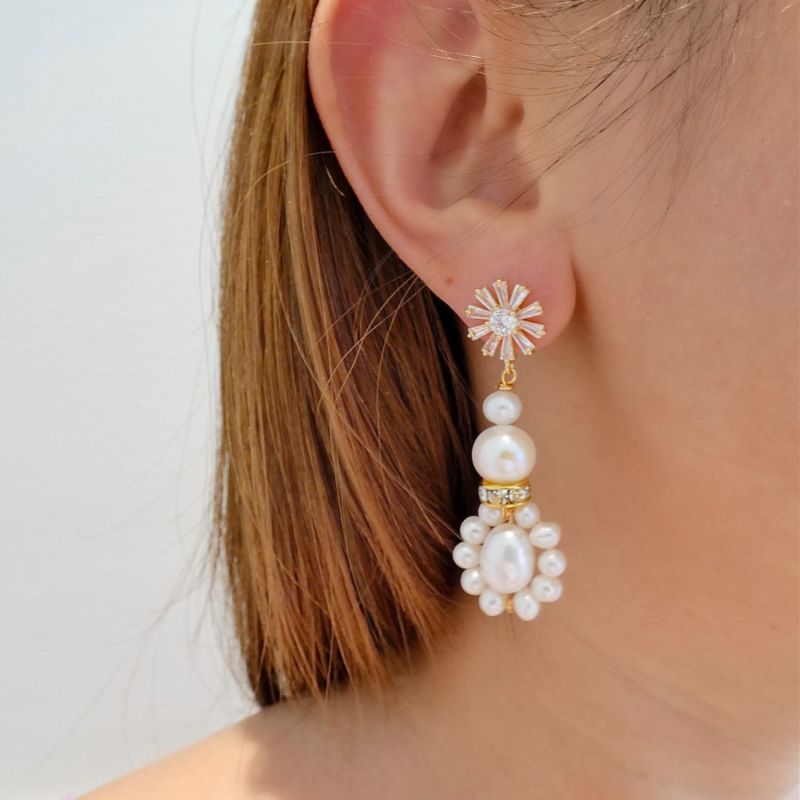 Victoria Sparkle Freshwater Pearl Earrings image