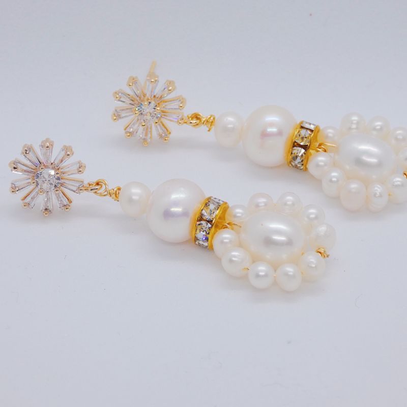 Victoria Sparkle Freshwater Pearl Earrings image