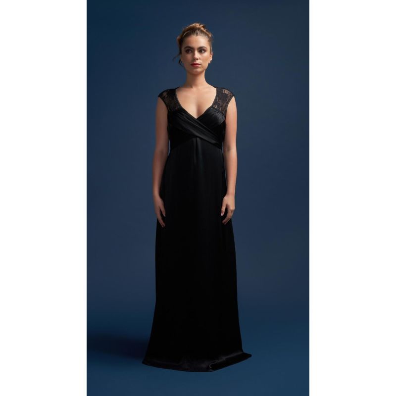 Victoria Vacationing Black Full Length Gown With Lace Back image