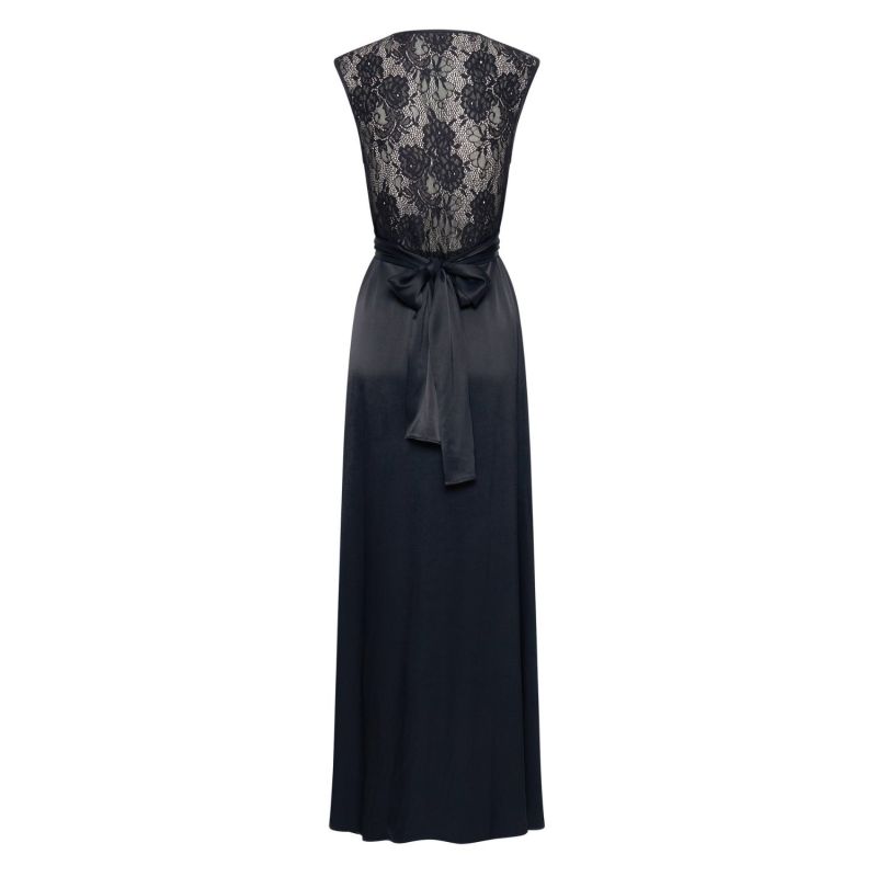 Victoria Vacationing Black Full Length Gown With Lace Back image