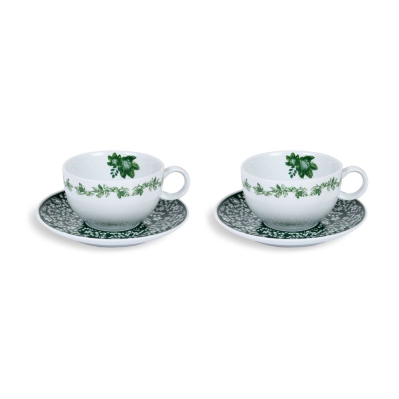 Victorian Garden Collection Tea Cups Set Of 2 Gift Box image