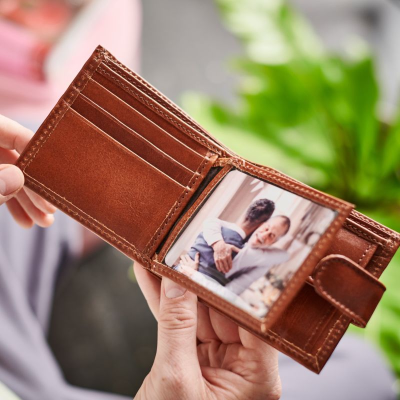 Vida Tan Leather Tri Fold Wallet With Rfid image