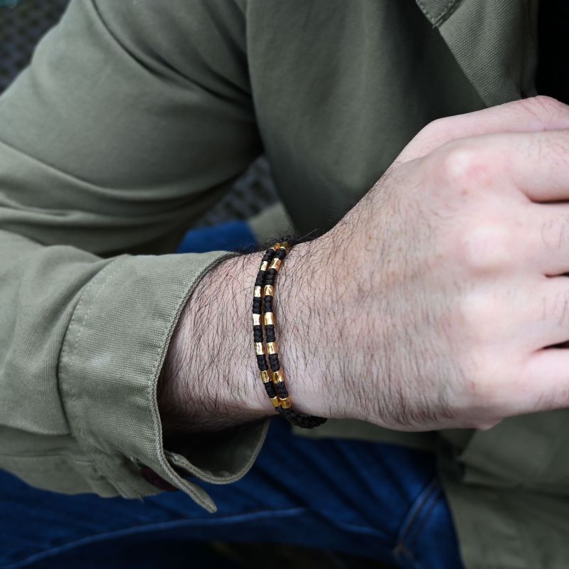 Viking Gold Brown Rope Bracelet For Men - Handcrafted Authentic Norse Design - Gull image