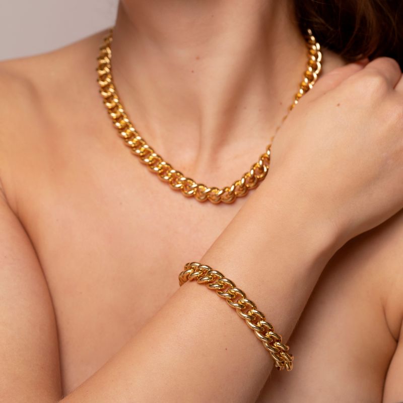 Vintage Heavy Gold Chain Bracelet image