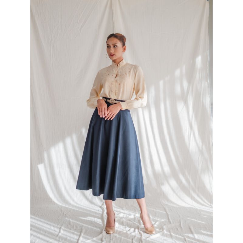 Navy cotton top maxi skirt